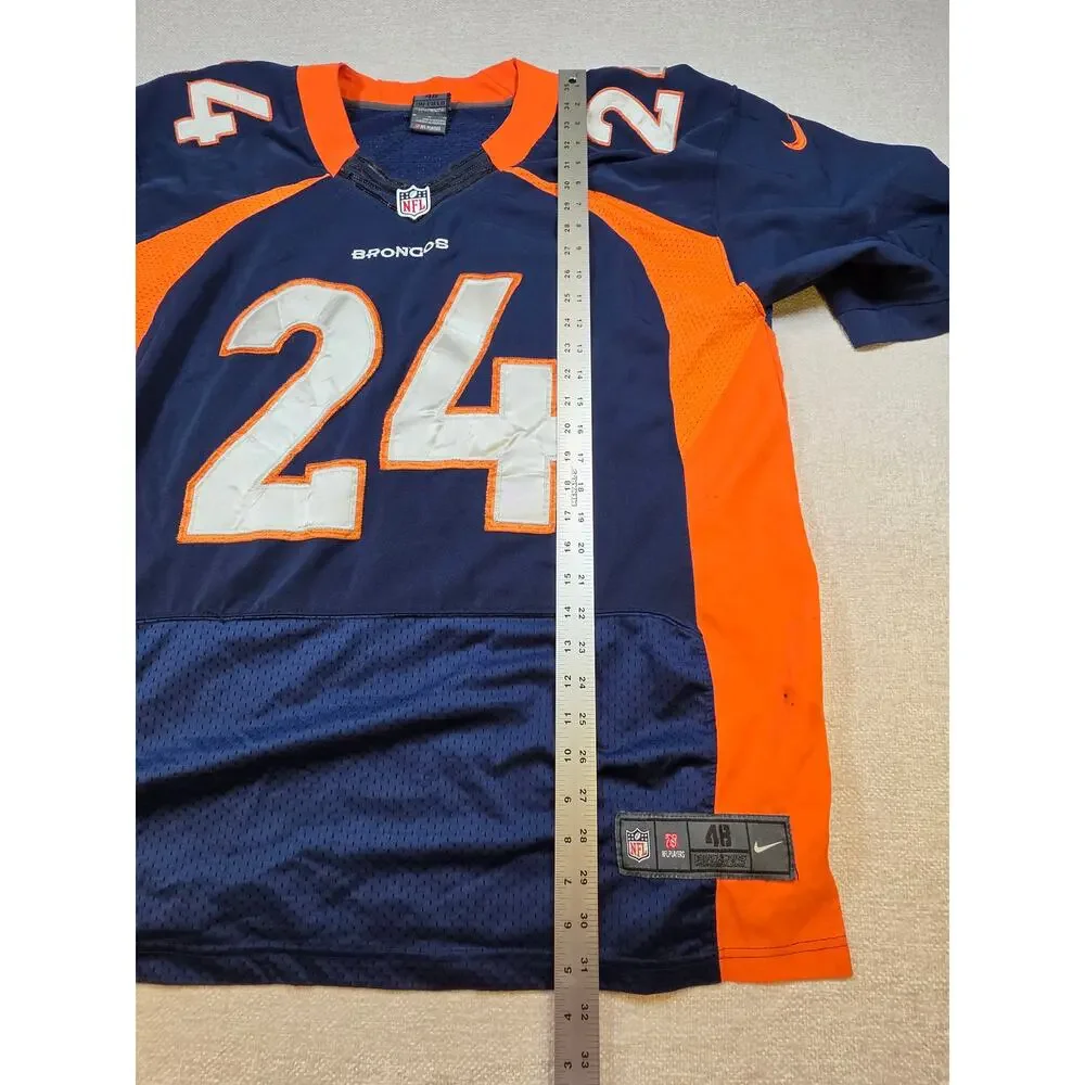 Nike Denver Broncos Champ Bailey Jersey Size 48 Large Navy Blue On Field NFL